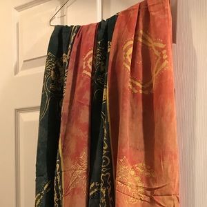 Pareos del Caribe Womens Green and orange Sarong